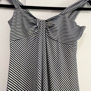 Max Studio chevron stripe Navy/white maxi jersey dress , size XS